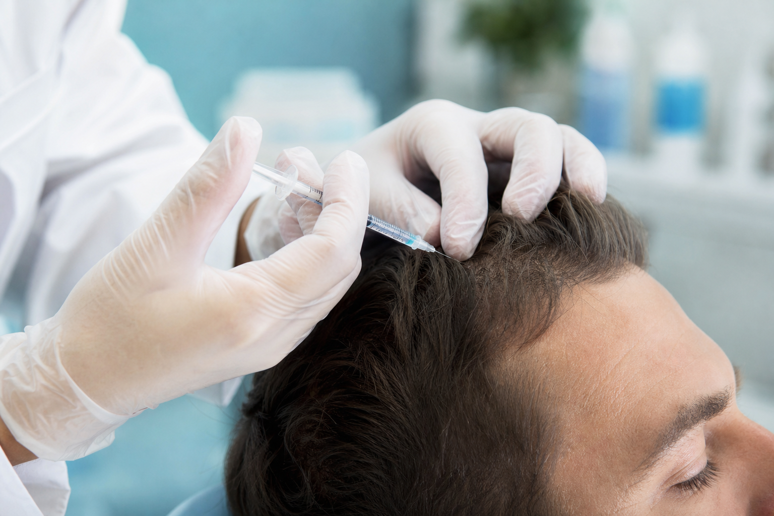 Haar-Mesotherapie Mikro-Injektion in die Kopfhaut bei EsteCenter Istanbul